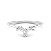 Crown Bezel Curved Band Ring
